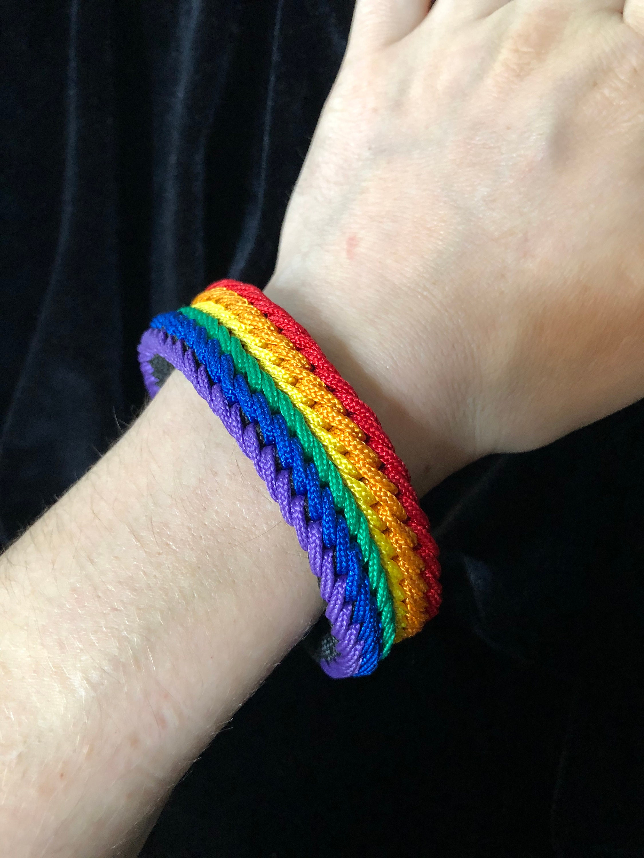 LGBT Gay Pride Rainbow Paracord Bracelet FISHTAIL STITCHED Etsy UK