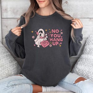 Nee, jij hangt op | Halloween-sweater | Grappig boe-geroep met ronde hals