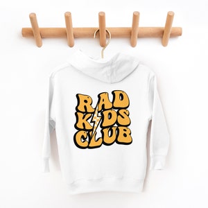 Rad Kids Club Hoodie | Cool Toddler Pullover | Lightning Bolt Graphic Sweatshirt