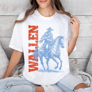 Wallen Cowboy Shirt | Country Music Graphic Tee | Western Vintage Style Shirt for Women | Cowboy Concert Outfit | Country Girl Gift