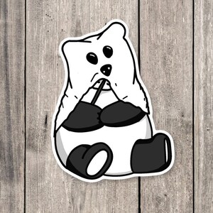 Halloween panda sticker, Halloween stickers, funny animal stickers, ghost animals, laptop decals, cute spooky stickers, cute panda