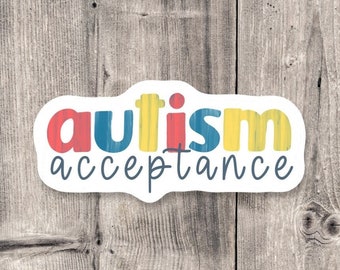 Autism acceptance sticker, neurodiversity, water bottle sticker, autism awareness
