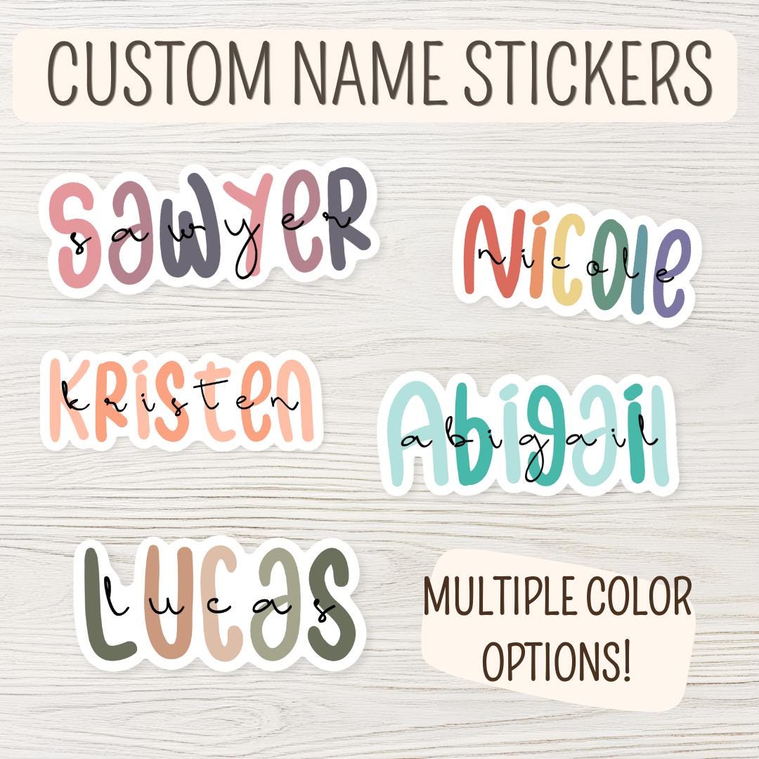 Custom Name Vinyl Sticker, Water Bottle, Laptop Decal - Etsy