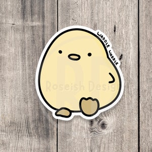 Cute chick sticker, kawaii water bottle sticker, cute baby animal, funny chickie, water bottle sticker, laptop sticker