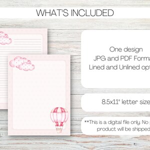 Printable Valentine's Day Stationery, Digital Lined Paper, Unlined, US ...