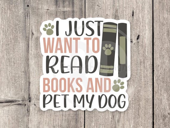 Funny Book Lover Sticker: Dog Mom Reading Quote
