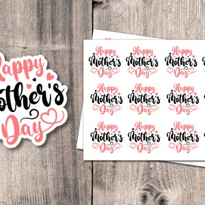 Happy Mother’s Day Sticker Sheet, Packaging stickers for business, envelope seals, party favor stickers, gift bags, 24 mini stickers