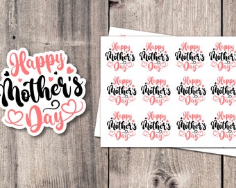 Happy Mother’s Day Sticker Sheet, Packaging stickers for business, envelope seals, party favor stickers, gift bags, 24 mini stickers