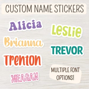 Custom Name Sticker, personalization, colorful stickers, aesthetic stickers, water bottle, laptop, best friend gift, cute tumbler sticker
