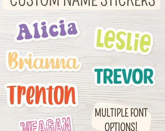 Custom Name Sticker, personalization, colorful stickers, aesthetic stickers, water bottle, laptop, best friend gift, cute tumbler sticker