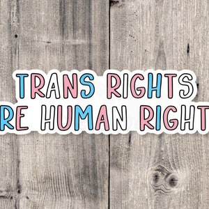 Trans rights are human rights sticker, trans pride, protect trans youth, water bottle sticker, laptop sticker, LGBTQ+, trans healthcare
