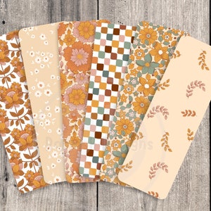 Groovy boho bookmarks, bookmark set, book lover gift, bookworm, cute gifts for readers, floral pattern
