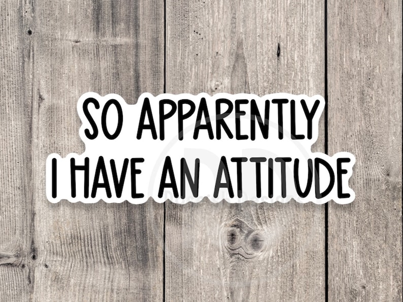 Attitude Sarcasm Sticker, Funny Quote, Laptop Decal image 1