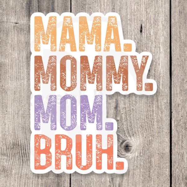 Cute mama sticker, funny Mother’s day gift, water bottle sticker for moms, retro laptop sticker