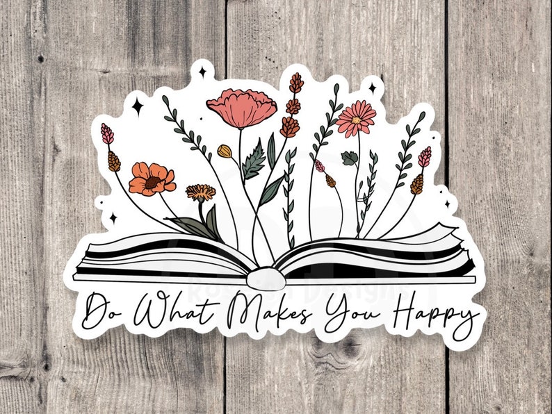 Floral Book Sticker: Positive Quote, Mental Health Gift Bild 1