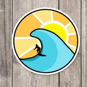 Beach sticker, surf gifts, surfer stickers, summer, water bottle sticker, beach life, ocean lover, beach vibes, aloha, surfer girl