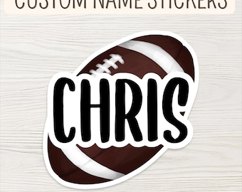 Custom Football Name Sticker: Personalized Water Bottle or Laptop Decal