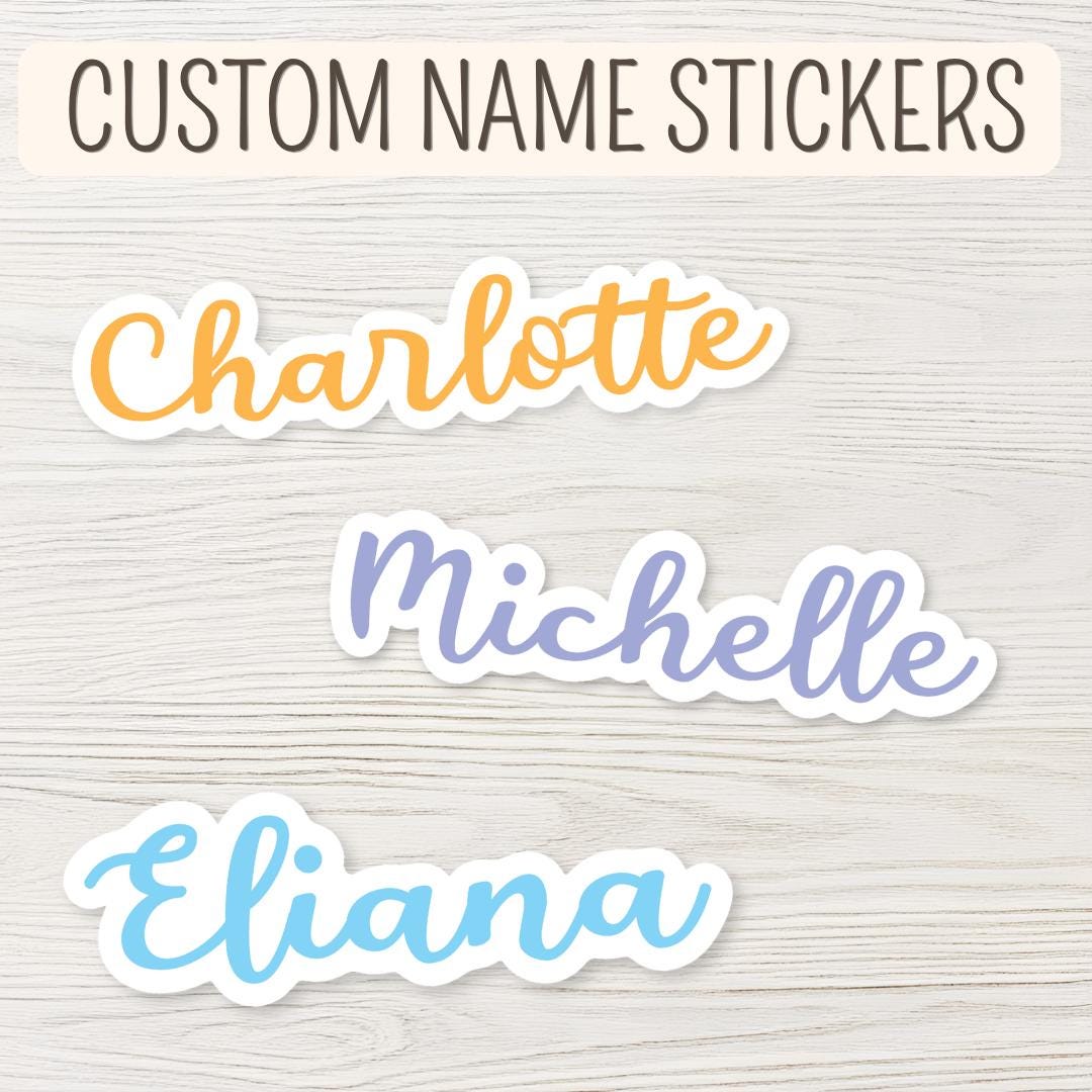Custom Name Sticker, Water Bottle, Laptop Decal, Personalized Gift - Etsy