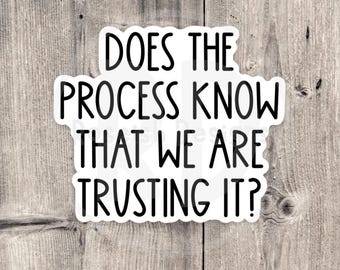 Funny Mental Health Sticker: Trust the Process Vinyl Decal
