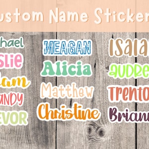 Custom Name Stickers, personalization, colorful stickers, aesthetic stickers, water bottle, laptop, best friend gift, cute tumbler sticker