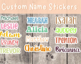 Custom Name Stickers, personalization, colorful stickers, aesthetic stickers, water bottle, laptop, best friend gift, cute tumbler sticker