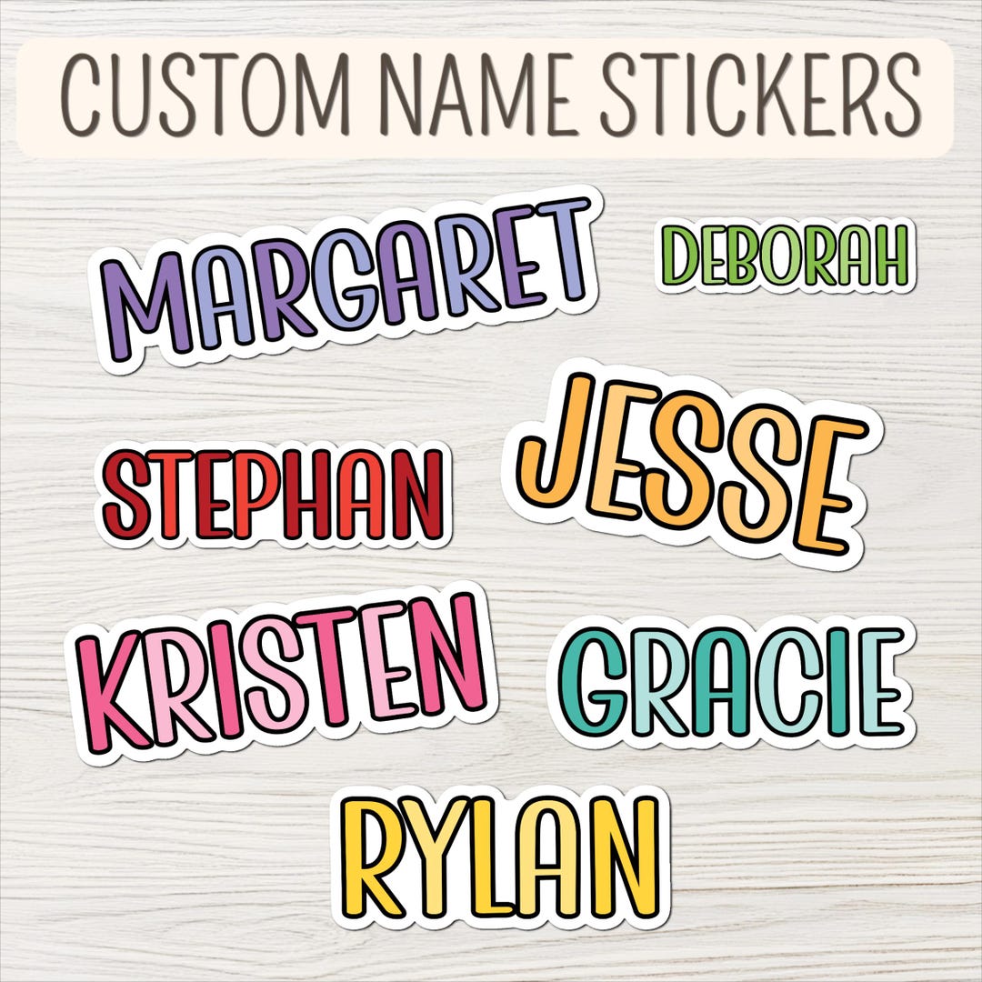Custom Colorful Name Water Bottle Sticker - Personalized Gift - Etsy