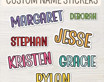 Custom Colorful Name Water Bottle Sticker - Personalized Gift