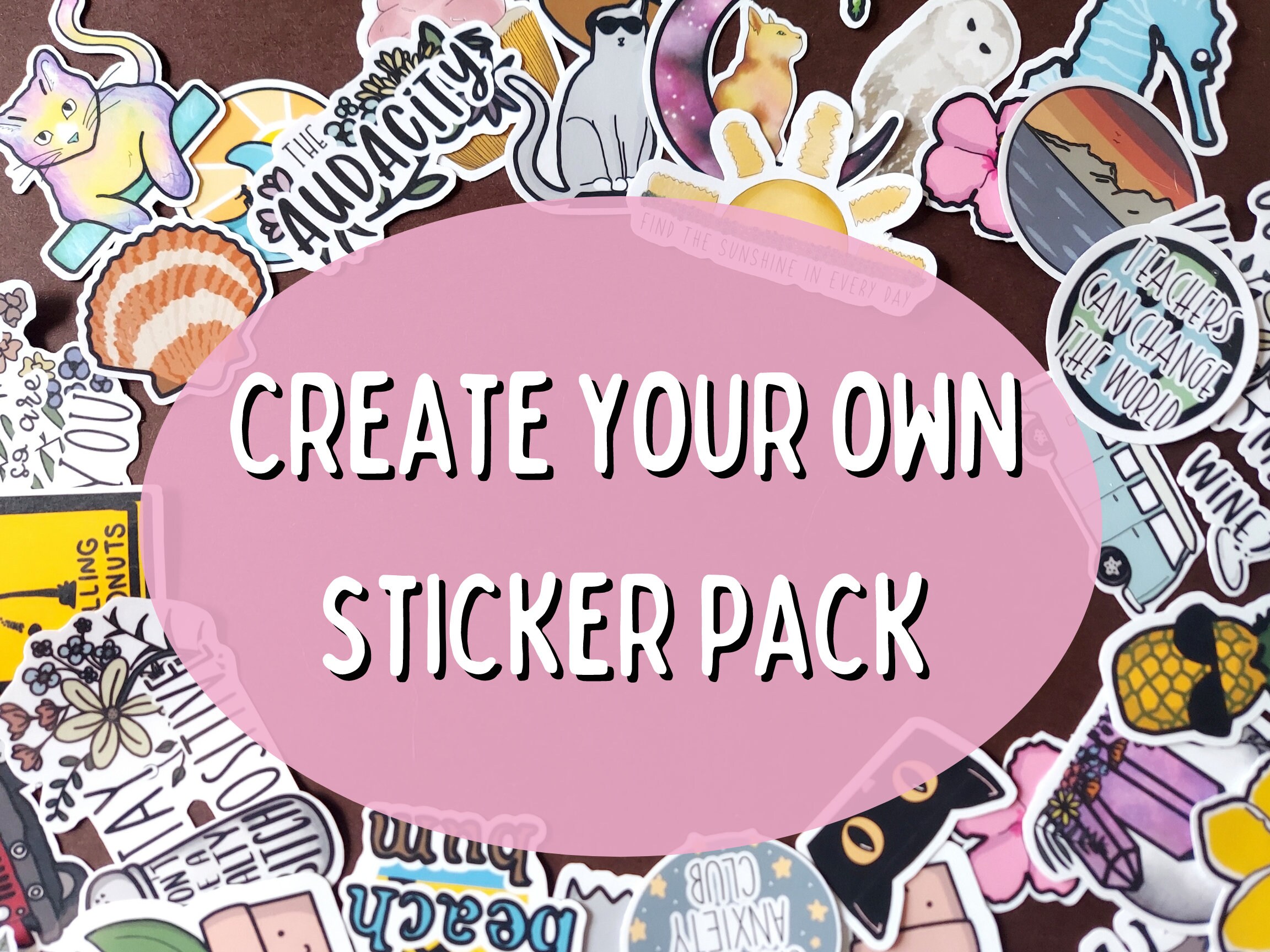 Create Your Own Sticker Pack Sticker Bundle Notebook Etsy