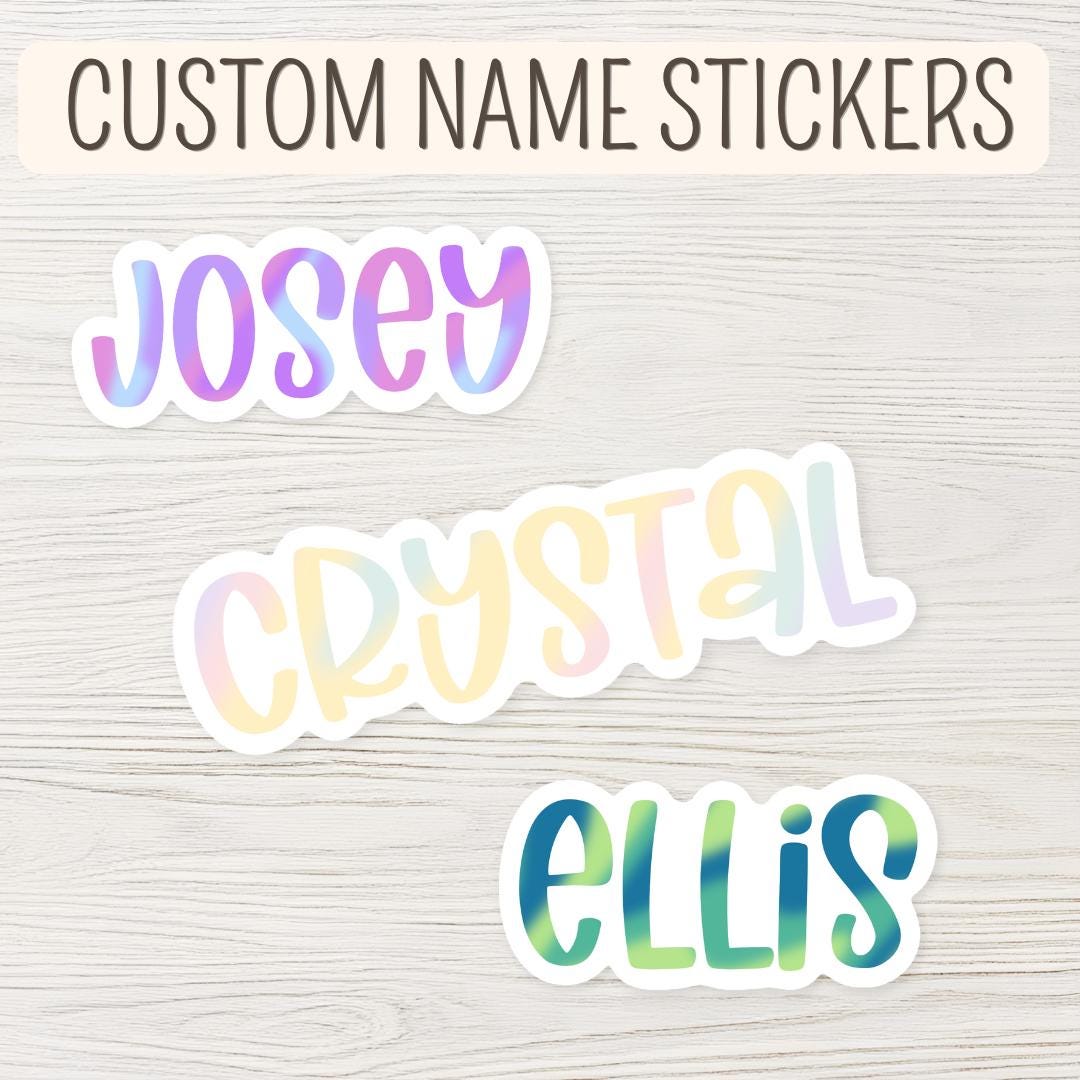 Custom Name Vinyl Sticker, Laptop Decal, Water Bottle Sticker - Etsy