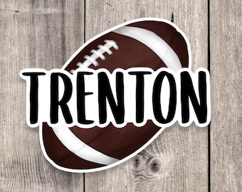 Custom football name sticker, personalized gift, water bottle sticker, laptop sticker, football player