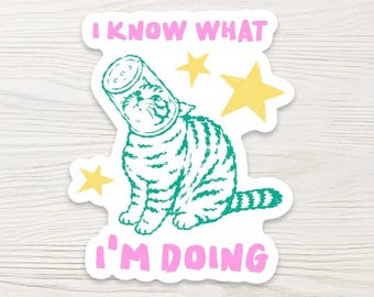 Cat Sticker - I Know What I’m Doing, Funny Sarcastic Laptop Decal