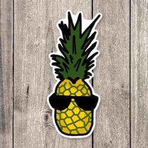 Pineapple sticker, summer decals, for phone, food sticker, water bottle, fruit sticker, notebook, funny stickers, cool stickers