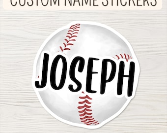 Custom Baseball Name Sticker: Personalized Water Bottle or Laptop Sticker