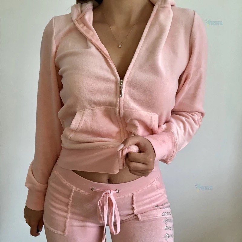 Juicy Couture, Pants & Jumpsuits, Vintage Juicy Couture Y2k Hot Pink Velour  Tracksuit Set L Paris Hilton 200s