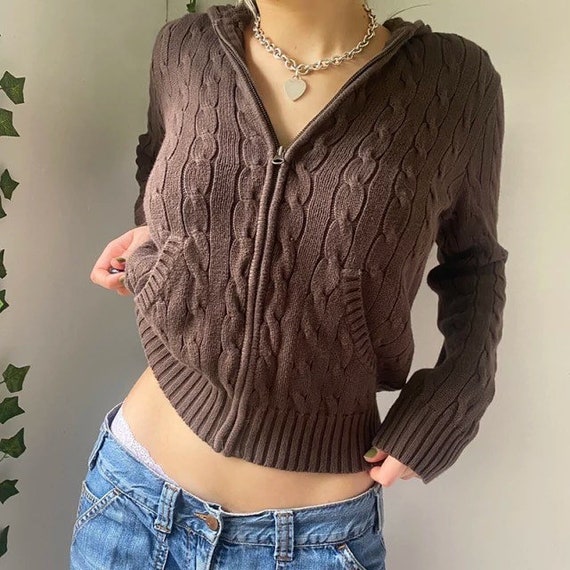 Knit Zip up Hoodie - Etsy Canada