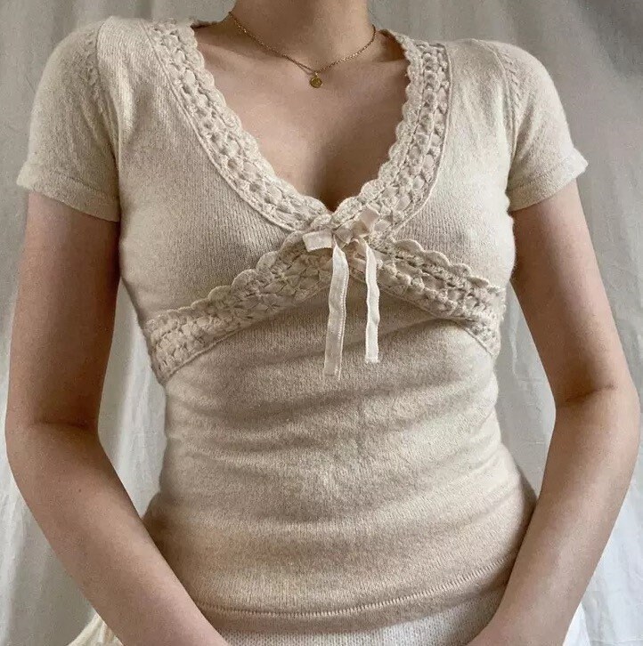 Ribbon Knit Top - Etsy
