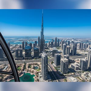 Burj Khalifa Dubai Magic High Altitude Aerial Moody Nature Piece Wall Art PDF
