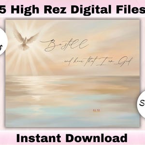 Salmo 46 10 Citazione biblica in corsivo Stai fermo Colomba Arte Digitale