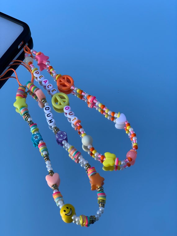 Custom Beaded Phone Chain Cute Custom Phone Straps Etsy
