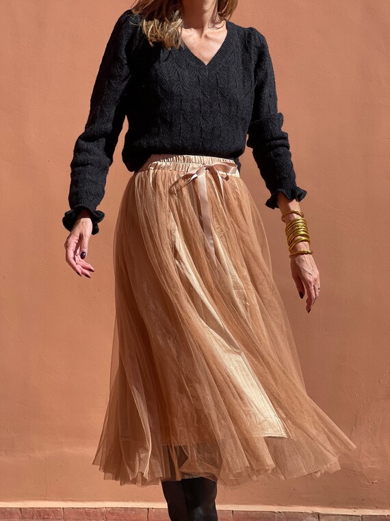 Women s Long Tulle Skirt Dancer Tutu Skirt Dressy Elegant Long Skater Skirt Etsy