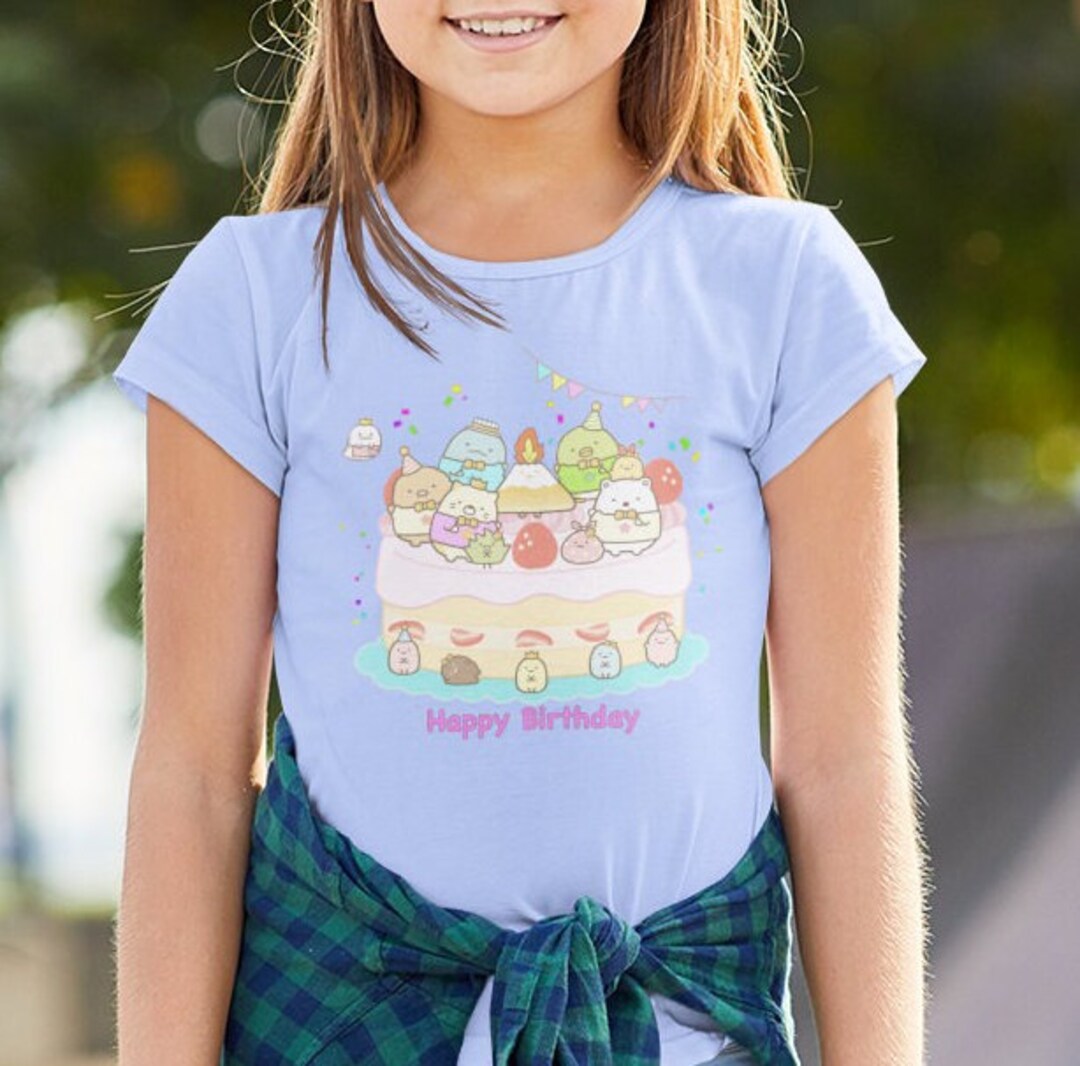 Sumikko Gurashi, Happy Birthday T-shirt, Youth Short Sleeve Tee, Front ...