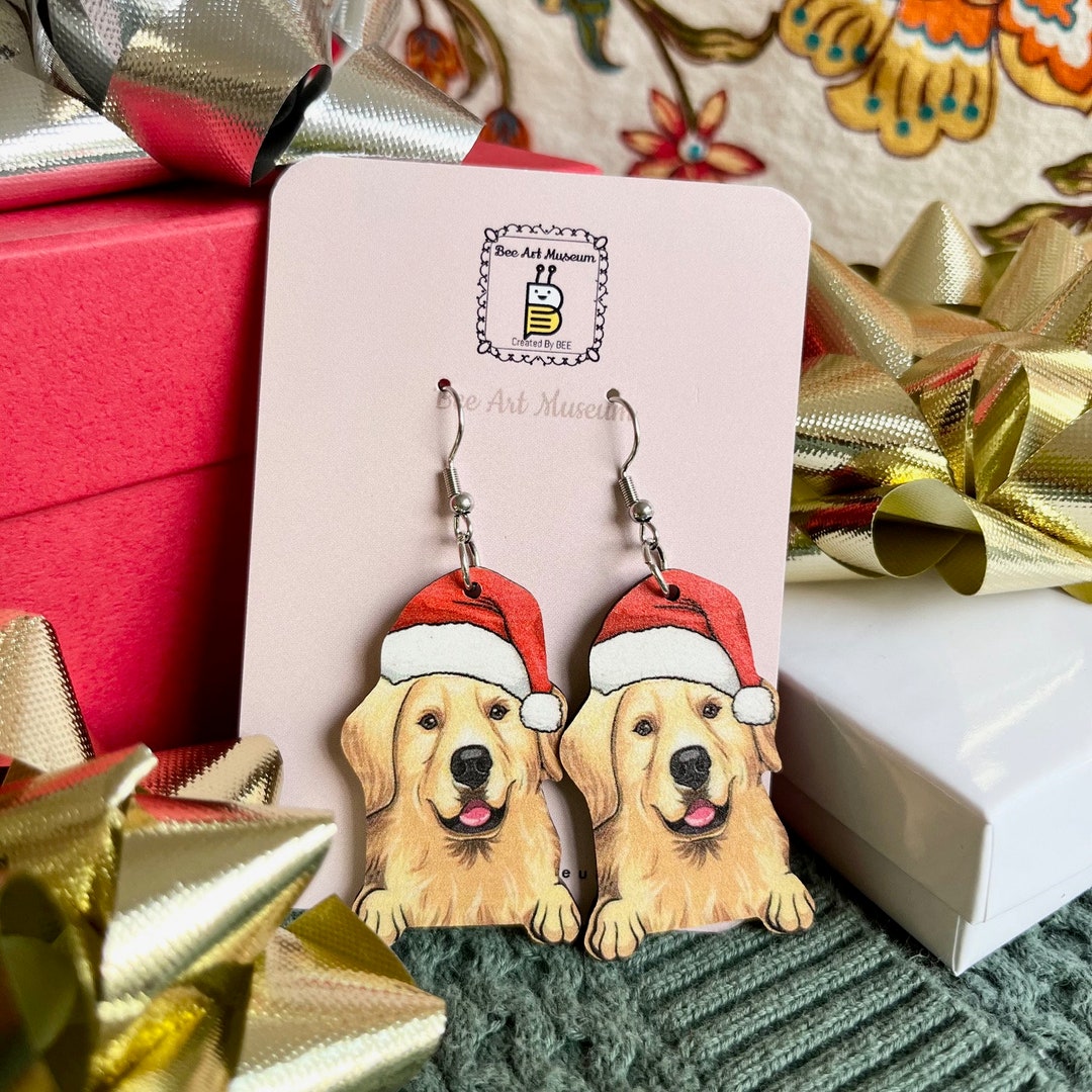 Christmas Earring Cute Dog Earring Gift for Her Gifts Etsy