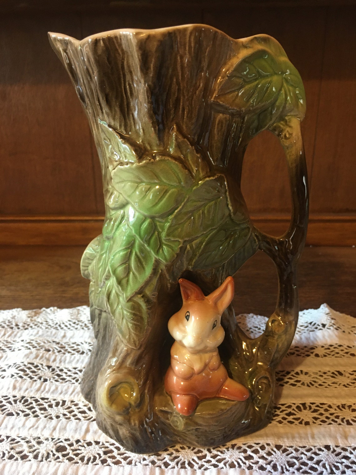 Large Eastgate Pottery Withernsea Fauna Rabbit Tree stump vase Etsy