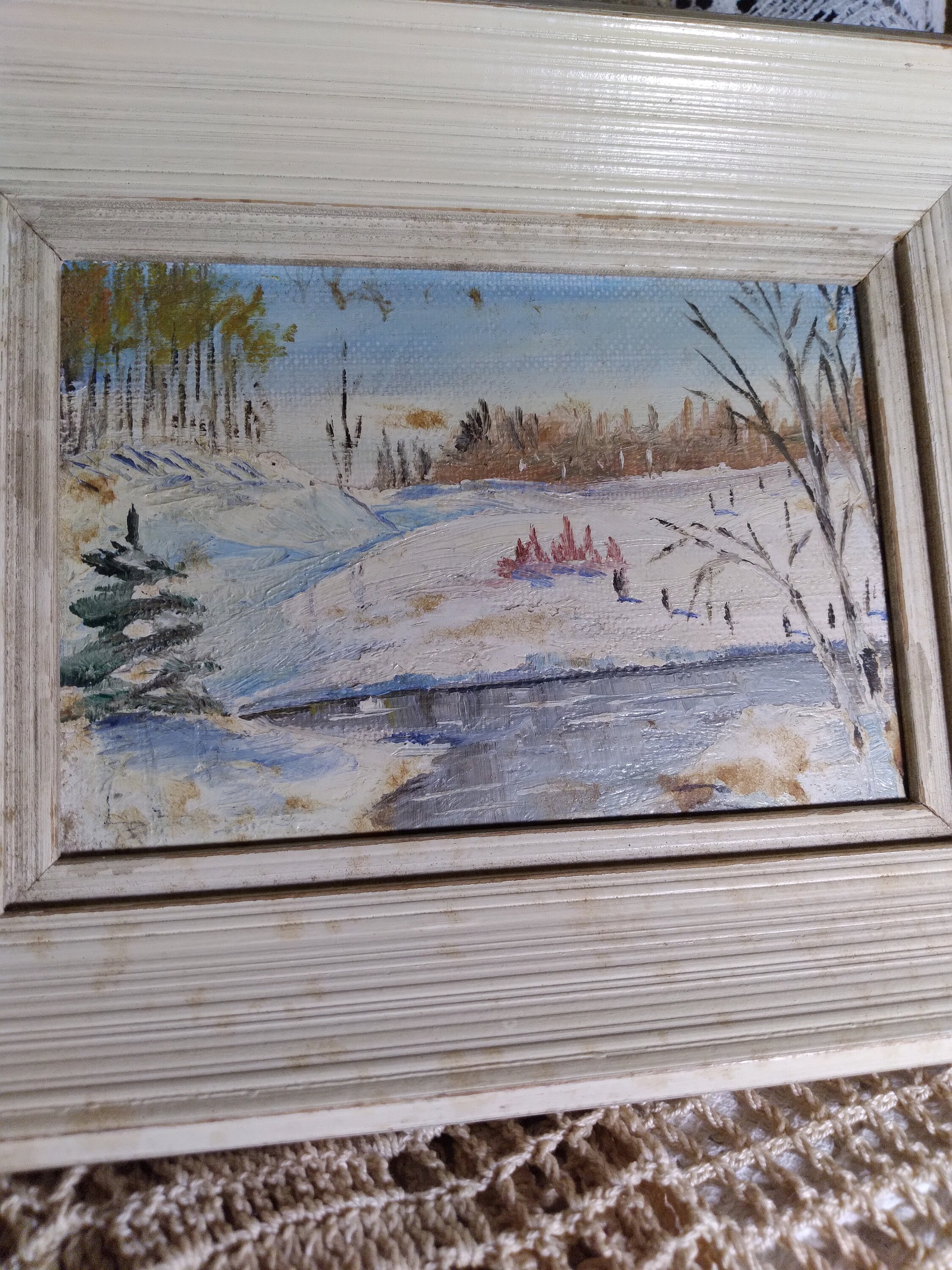 1960s Original Oil Painting Framed Solid Wood Frame Rolland Etsy