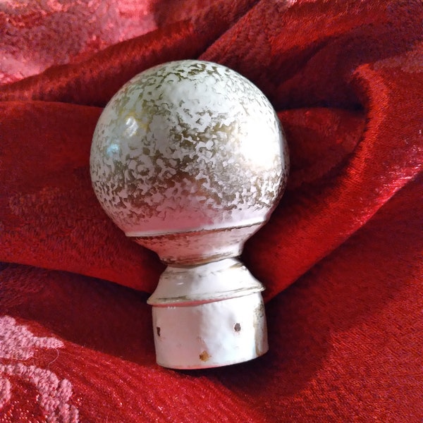 1930s Brass Bed Post Finial, Mixed Media, Altered Art Assembly Component