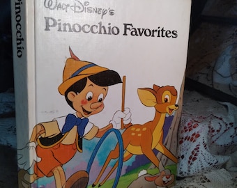1973 Edition Pinocchio Favorites, Walt Disney, Classic, Hardcover, Bedtime Stories, Full Color Illustrations