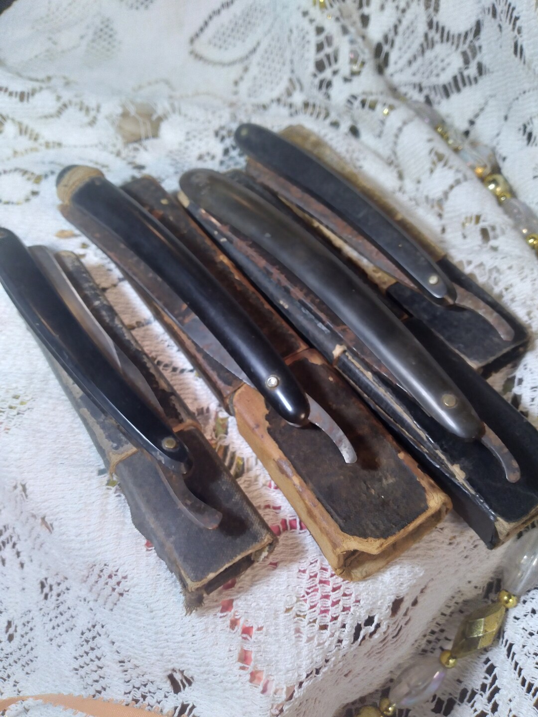 20th Century Straight Razor Collection, Set of 4 With Original Cases