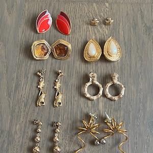 Vintage Avon Earrings Pearl Hoop Starfish Ball Dangle Paradise Amber Book Piece Champagne Cheers Bamboo Swirl Statement Pierced Clip-on