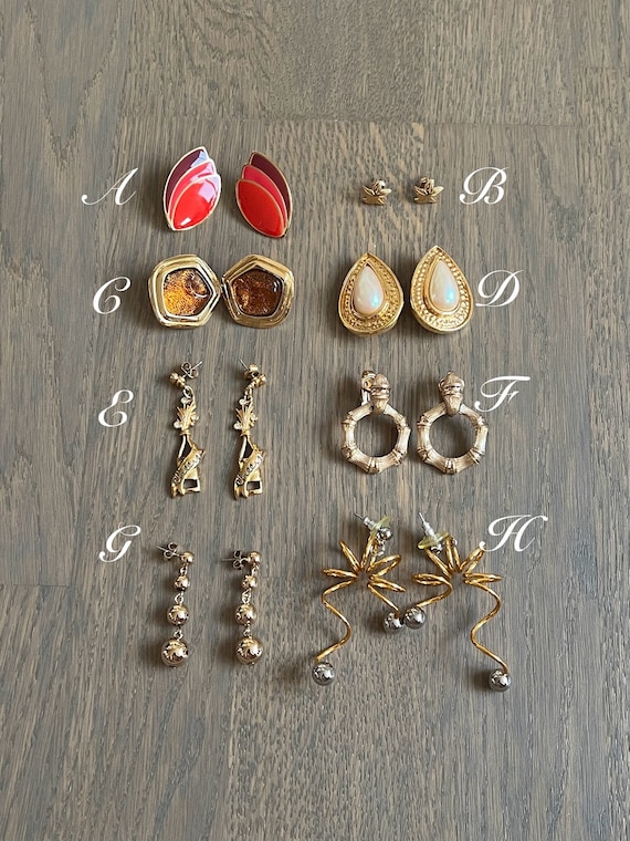 Vintage Avon Earrings Pearl Hoop Starfish Ball Dangle Paradise Amber Book Piece Champagne Cheers Bamboo Swirl Statement Pierced Clip on Etsy