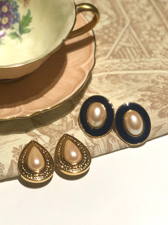 Vintage Button Earrings Clip on Pierced St John Trifari Avon - Etsy
